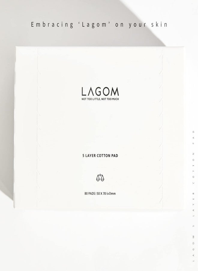 LAGOM 5 Layer Cotton Pad 100% Natural Hypoallergenic Separable Cleansing Puff Lint-Free Soft Facial Square Wipe 80 Count - Image 5
