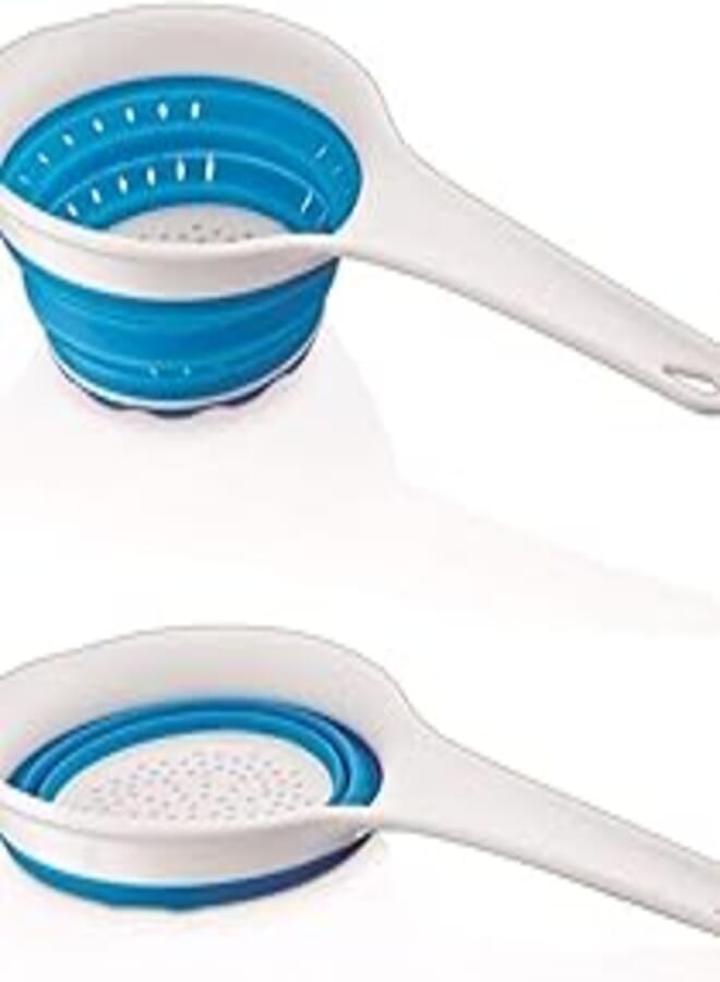 Olux Folding Strainer with Handle in Pink