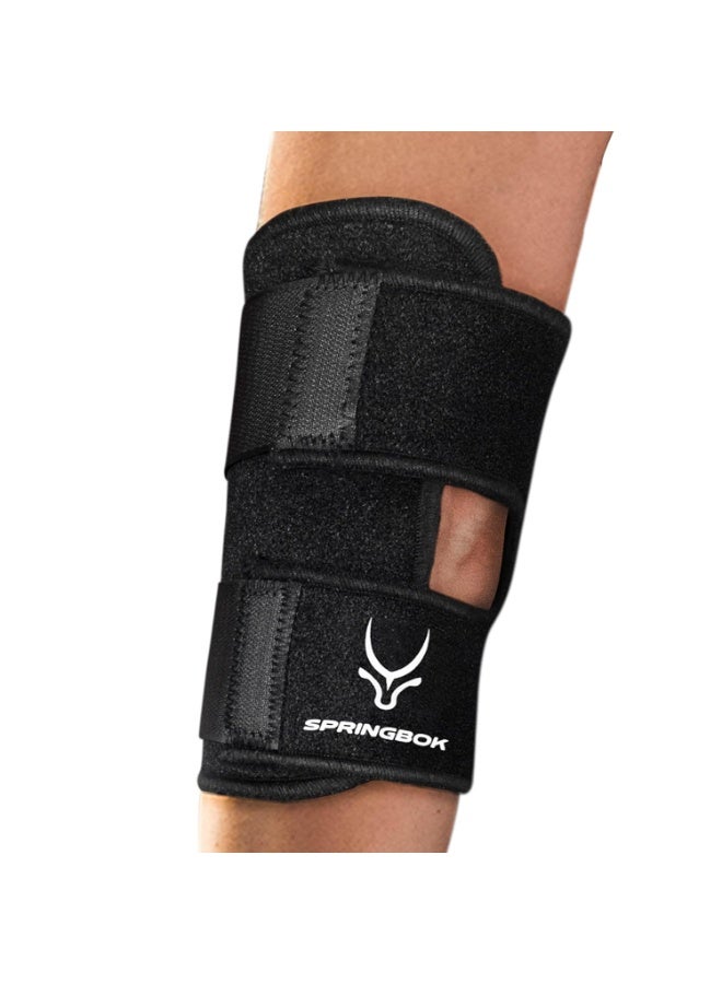 SPRINGBOK Elbow Wrap for Gym & Pain Relief – Neoprene Elbow Band with Overlock Binding for Firm Grip, Arm Support for Elbow, Men & Women (Black, 1 Piece) - Image 1