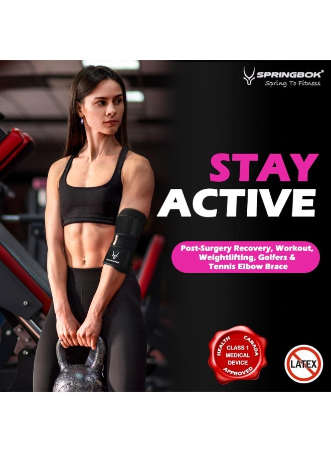 SPRINGBOK Elbow Wrap for Gym & Pain Relief – Neoprene Elbow Band with Overlock Binding for Firm Grip, Arm Support for Elbow, Men & Women (Black, 1 Piece) - Image 3