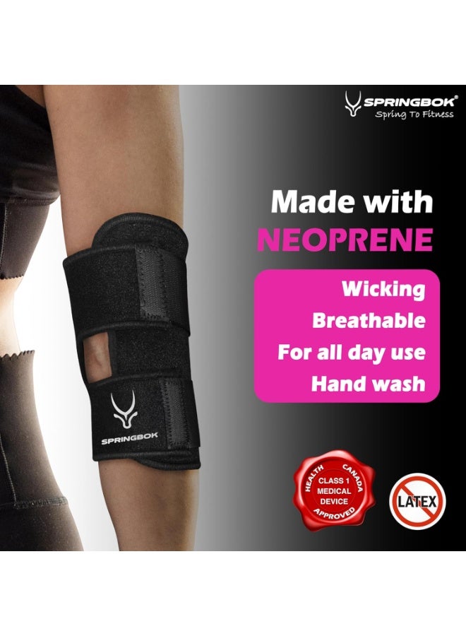 SPRINGBOK Elbow Wrap for Gym & Pain Relief – Neoprene Elbow Band with Overlock Binding for Firm Grip, Arm Support for Elbow, Men & Women (Black, 1 Piece) - Image 5