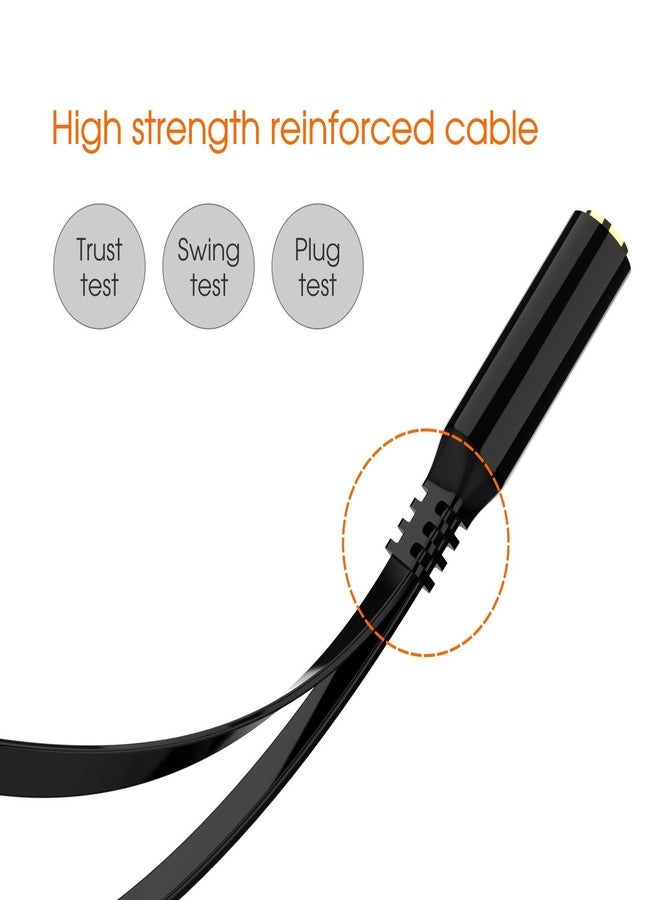 Maeline Headphone Adapter for Computer 3.5mm Female to 2 Dual 3.5mm Male Audio Splitter Cable Microphone Stereo Jack Earphones Port Cord Gaming Headset to PC Laptop Adapter (2 Pack) Black - Image 5