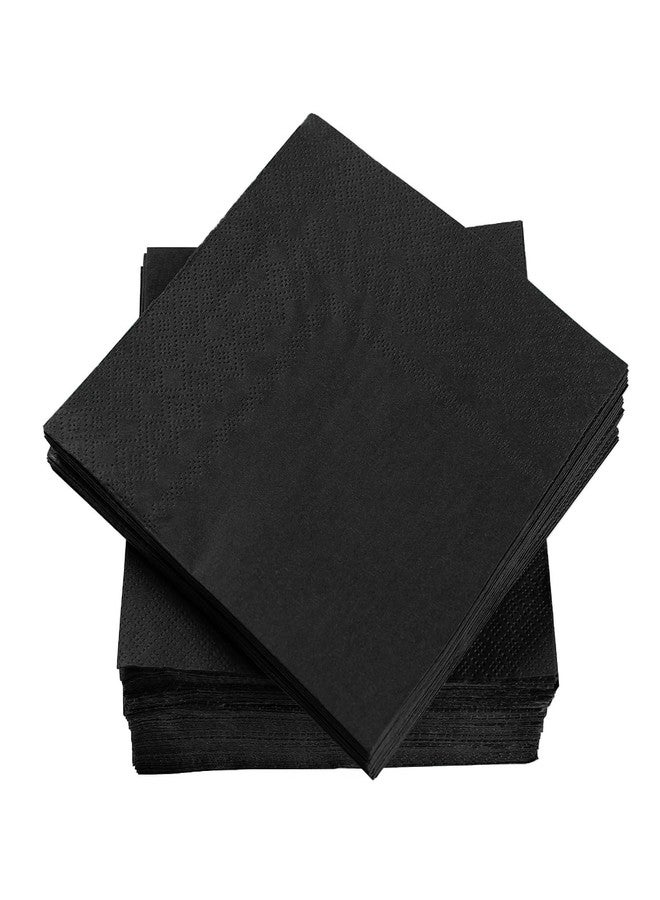 BEFORYOU 100 Pack Cocktail Napkin 2-Ply Dessert Napkins Folded 5 x 5 Inches Disposable Napkins for Dinner Wedding Birthday Party Bridal Anniversary Reception Event (100, Black) - Image 3