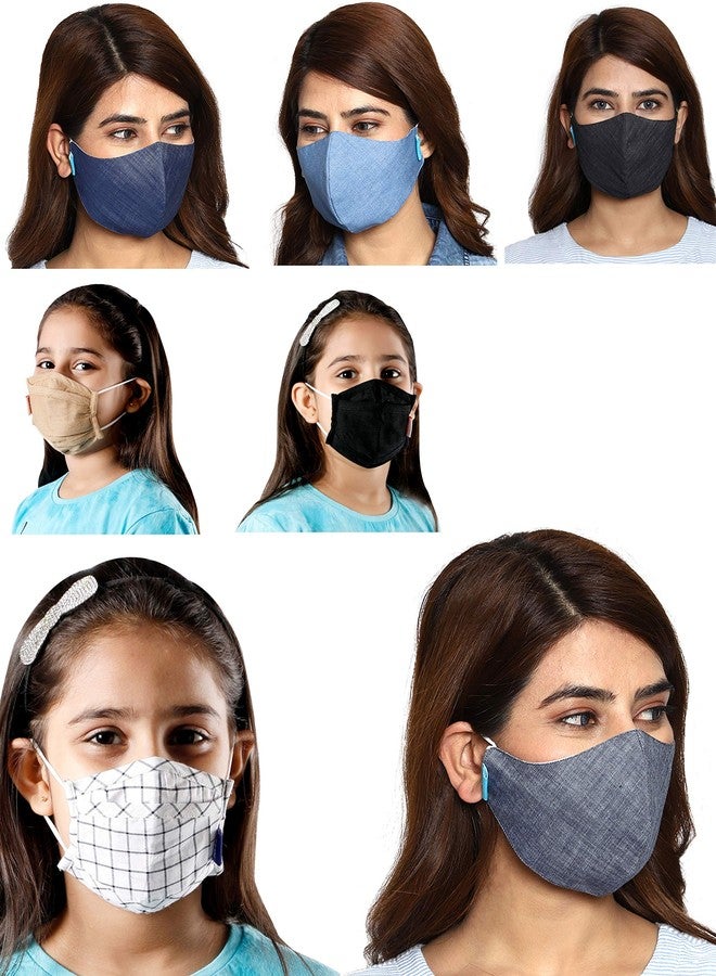 مابل قناع قماشي قابل لإعادة الاستخدام من مابل كوتون (بدون صمام، عبوة من 7 قطع) للجنسين - Image 1