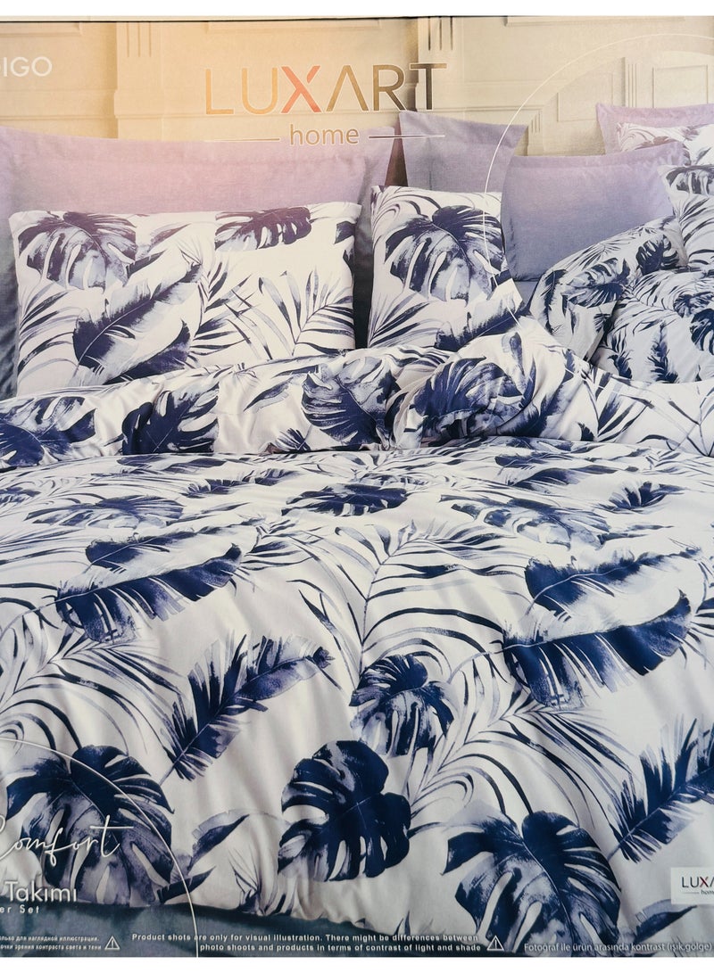 LUXART HOME-Duvet cover set 4 pcs ,include 1 Quilt Cover 200*220 cm & 2 Pillow Case 50*70 cm & 1 Fitted Sheet 160*200+30 cm Super Soft Quality - Image 1