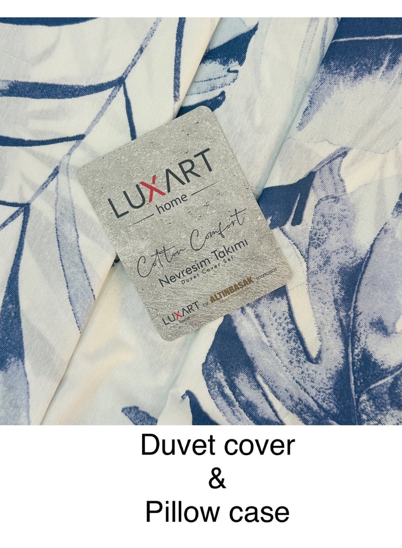 LUXART HOME-Duvet cover set 4 pcs ,include 1 Quilt Cover 200*220 cm & 2 Pillow Case 50*70 cm & 1 Fitted Sheet 160*200+30 cm Super Soft Quality - Image 2