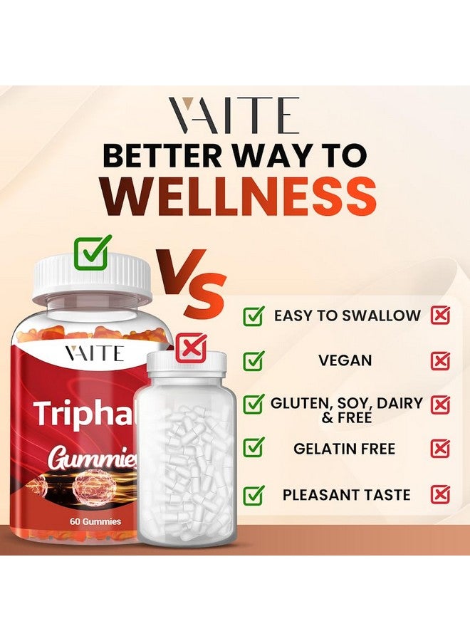 VAITE Organic Triphala Supplement with Amla, Haritaki & Bibhitaki - Amalaki Herbal Blend, Natural Ayurvedic Supplements & Gut Health & Immune Support, Colon Cleanse & Digestive System Supports - 60 Gummies - Image 5