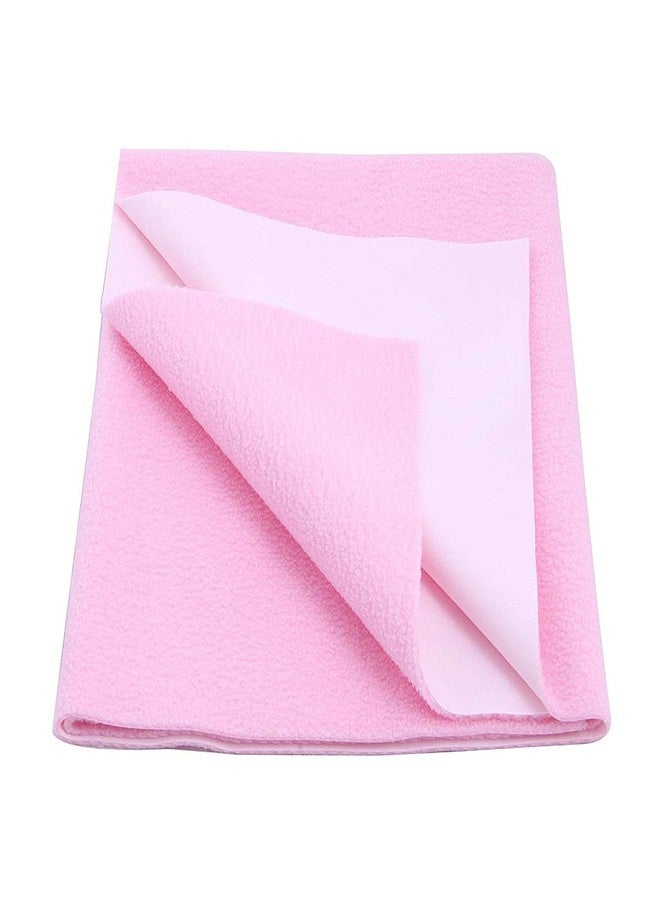Dream King Waterproof Quick Dry Sheet for Baby| Bed Pad Anti-Piling Fleece Extra Absorbent Washable Matress Protector| Baby Bed Protector - Size Large 140X100 Cm (Baby Pink) - Image 1