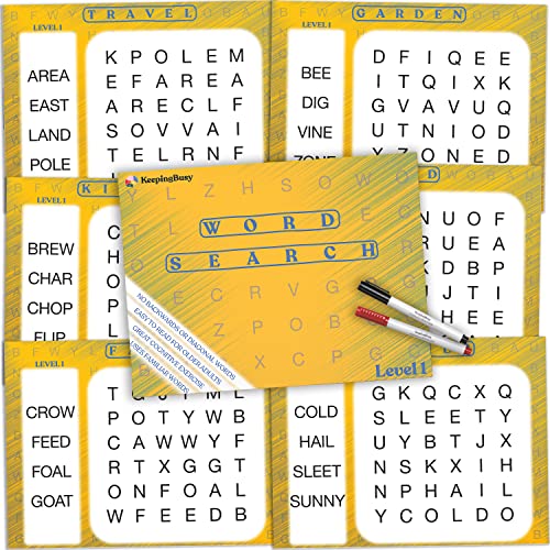 Keeping Busy Word Search Puzzles for Older Adults with Dementia Reusable Sheets with Markers for Alzheimers Patients Engaging Alzheimers and Dementia Activities for Seniors - Image 1
