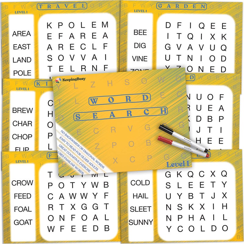 Keeping Busy Word Search Puzzles for Older Adults with Dementia Reusable Sheets with Markers for Alzheimers Patients Engaging Alzheimers and Dementia Activities for Seniors - Image 2