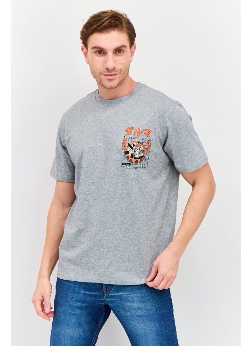 Men Crew Neck Short Sleeves Graphic Printed T-Shirt, Grey - pzsku/Z4FBC5F3A934B039996E5Z/45/_/1737641872/ea168de5-8cfc-4c29-94e7-edd5d320c513