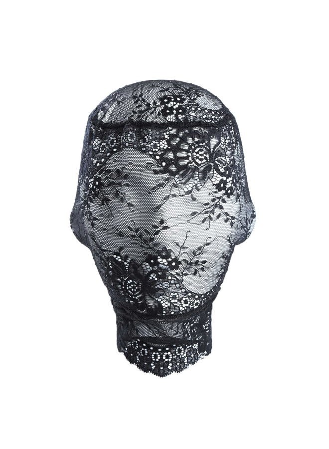 Hosfairy 1Pcs Halloween Lace Mask Lace Skin Mask Full Face Mask for Halloween Party Cosplay Costume Props(Black) - Image 1
