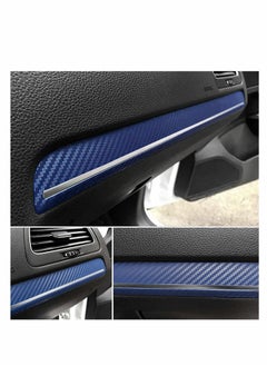 Excefore Carbon Fiber Vinyl Wrap for Cars DIY Wrap Sheet Roll Film Sticker Decal Adhesive Cars Auto 3D Carbon Fiber Vinyl Wrap Sheet Decoration for Car Motorcycle Wrap DIY Interior Exterior (Blue)  - Image 5