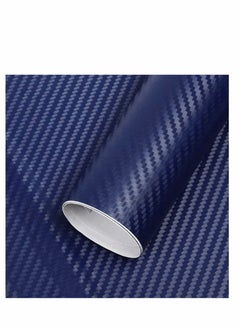 Excefore Carbon Fiber Vinyl Wrap for Cars DIY Wrap Sheet Roll Film Sticker Decal Adhesive Cars Auto 3D Carbon Fiber Vinyl Wrap Sheet Decoration for Car Motorcycle Wrap DIY Interior Exterior (Blue)  - Image 4
