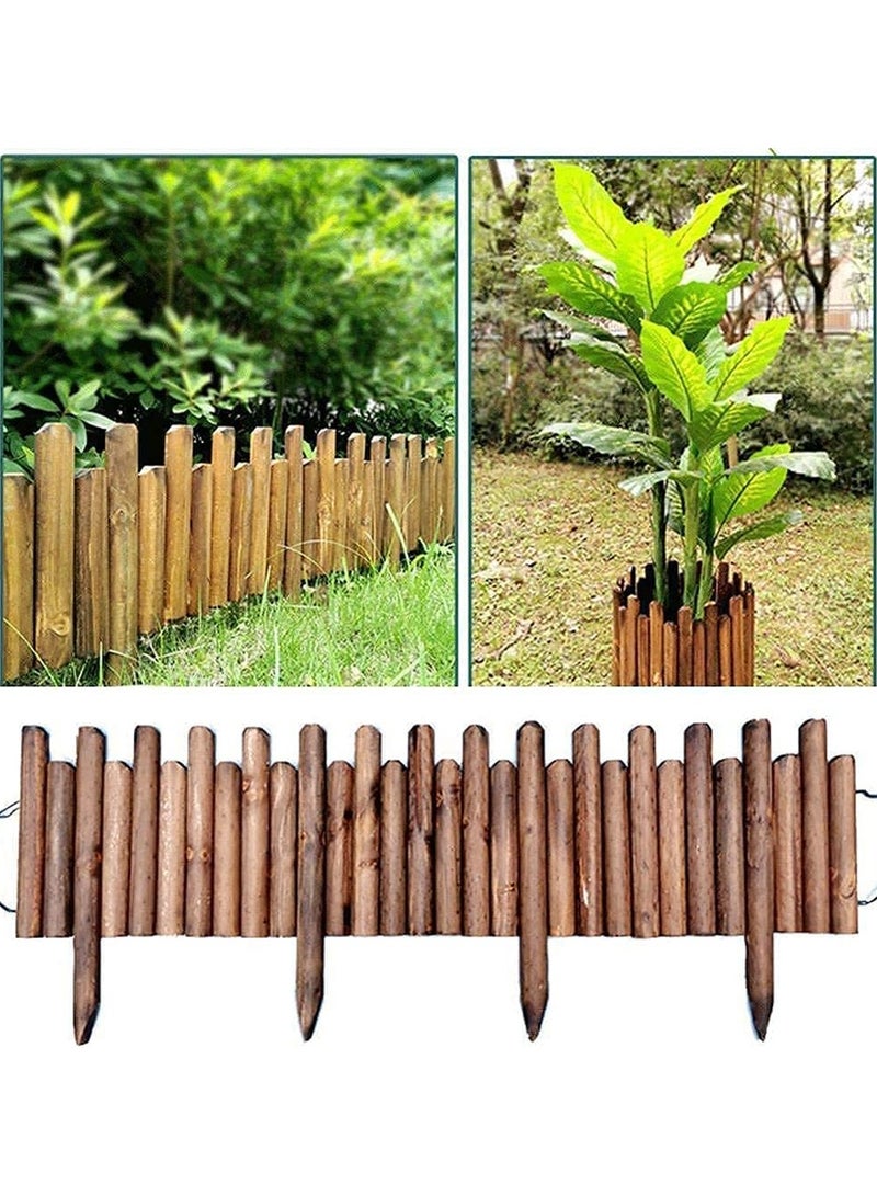 LINGWEI Garden Edge Border Garden Picket Fence Decorative Wooden Garden Border Fence Wood Garden Border Edging Wooden Fence Landscape Edge Anti Corrosive Garden - Image 2