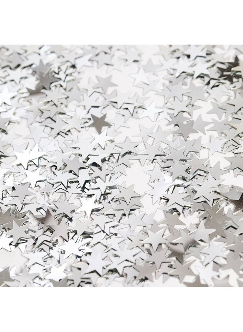 Stars Confetti Silver Plastic 14g