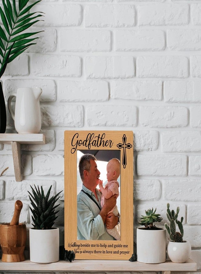 XQLSR Godfather Photo Frame Gift, Godfather Gift from Godchild, Baptism Gifts, Gifts Wooden Picture Frames, Farmhouse Home Church Decoration, To Assemble 4 * 6 Inches Photo - Image 4
