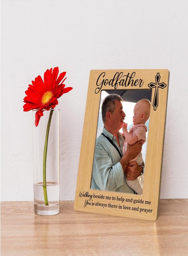 XQLSR Godfather Photo Frame Gift, Godfather Gift from Godchild, Baptism Gifts, Gifts Wooden Picture Frames, Farmhouse Home Church Decoration, To Assemble 4 * 6 Inches Photo - Image 5