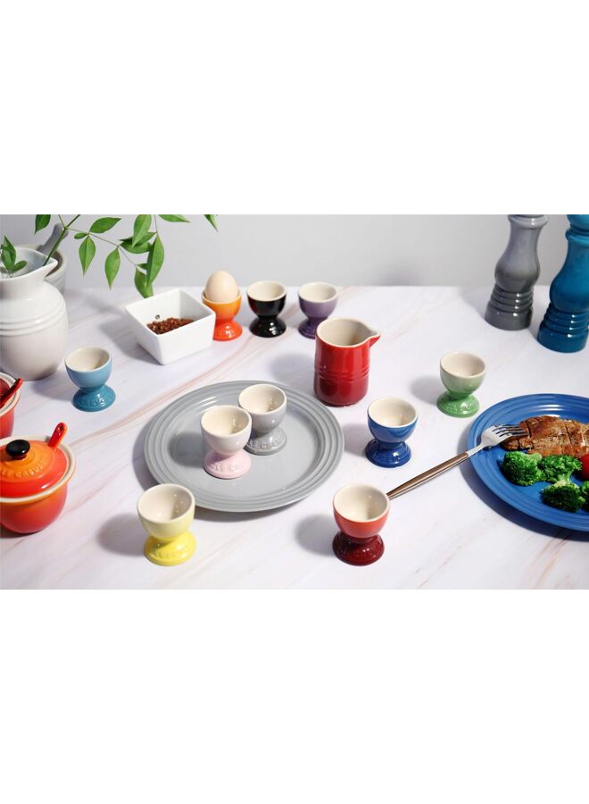 Set of 6 Ceramic Egg Cups, Porcelain Colorful Egg Cup, Stand Holder for Soft Boiled Eggs, Microwave & Dishwasher Safe - Image 5