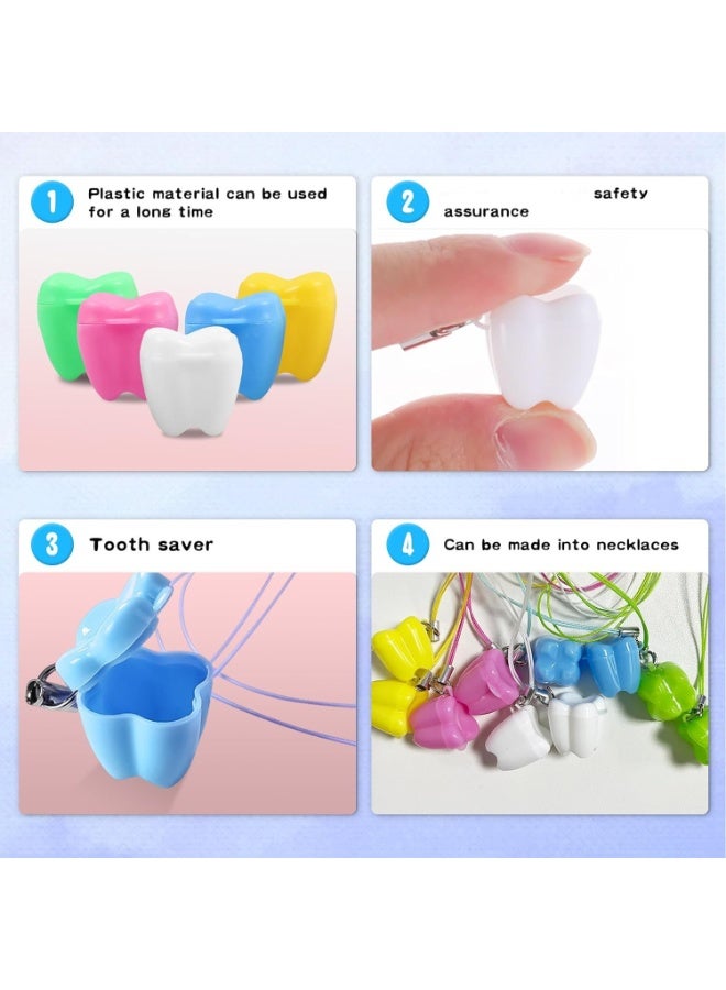 LAMAY 10 pcs Plastic Tooth Keepsake Box Set, Multicolor Teeth Storage Case Holders Portable Container for kids Boys Girls - Image 3