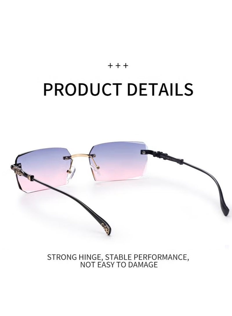 Elanova New Rimless Fashion Trend Sunglasses Personalized Sunglasses UV Protection Unisex - Image 4