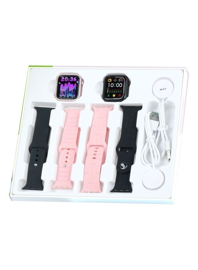 Modio U98 MINI 36mm 2 Smartwatch Combo for Ladies and Girls – Includes 4 Pairs of Stylish Straps, Wireless Charger, HD Touchscreen, Heart Rate Monitor, Sleep Tracking, Fitness Features, Lightweight Design, Perfect Gift for Women and Teens - Image 4