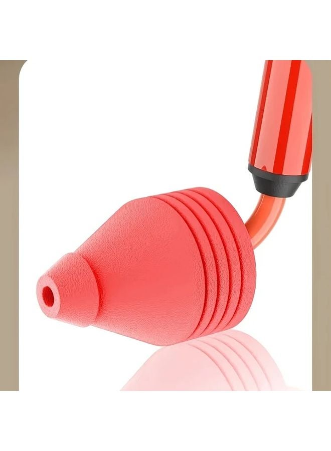 مكبس مرحاض عالي الضغط مع فوهة مانعة للتسرب قابلة للدوران 360 درجة، إزالة فعالة لانسداد المصارف باللون الأحمر - Image 3