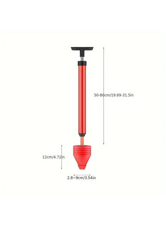 مكبس مرحاض عالي الضغط مع فوهة مانعة للتسرب قابلة للدوران 360 درجة، إزالة فعالة لانسداد المصارف باللون الأحمر - Image 4