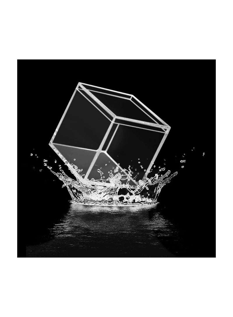 Creative Planet Jewlery Box with Lid, acrylic container suitable for storing candy, small accessories, cosmetics & bonus mirror bottom plate (silver) - Image 1