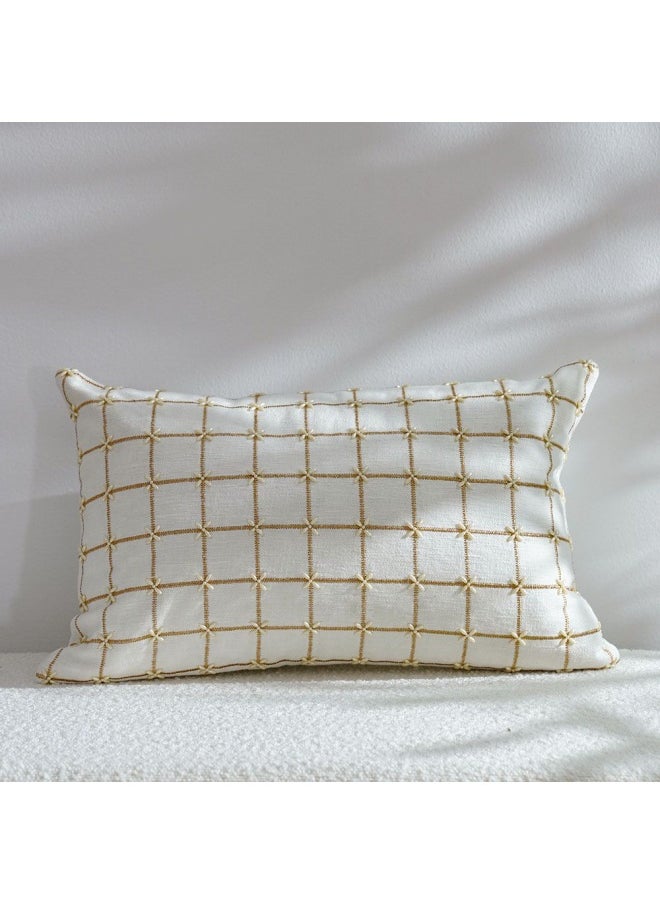 DANUBE HOME غطاء وسادة شبكي من اللؤلؤ باللون العاجي 30×50 سم  - Image 1