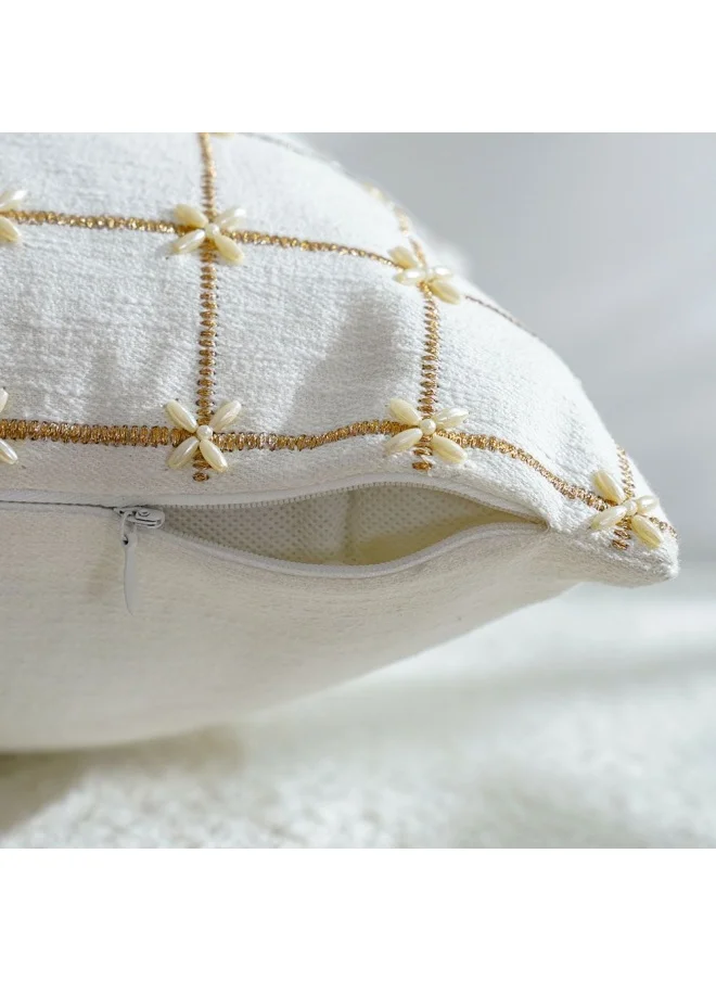 DANUBE HOME Pearl Grid Cushion Cover Ivory 30x50 CM