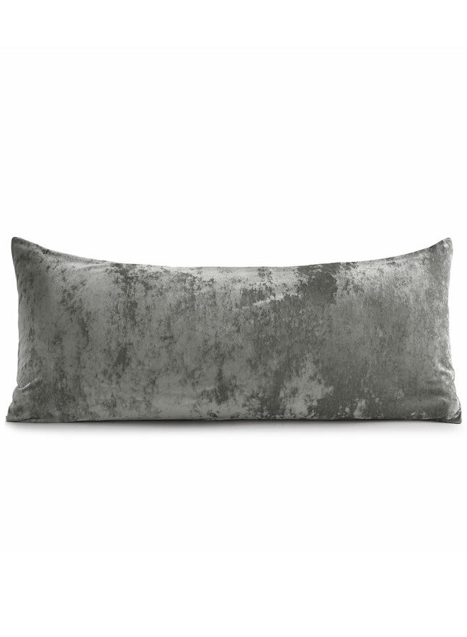 BEDELITE Velvet Body Pillow Cover with Zipper, Soft and Plush 20x54 Long Pillow Case, Velvety Smooth and Cozy Body Pillow Pillowcase for Bedroom and Couch, for All Seasons(Gray) - Image 1