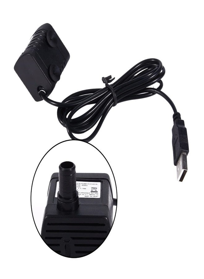والفرونت مضخة نافورة صغيرة فائقة الهدوء تعمل بمنفذ USB، بقدرة 2 واط وجهد 5 فولت تيار مستمر، وتدفق 200 لتر/ساعة، ومضخة دقيقة بدون فرشاة لأحواض السمك - Image 3