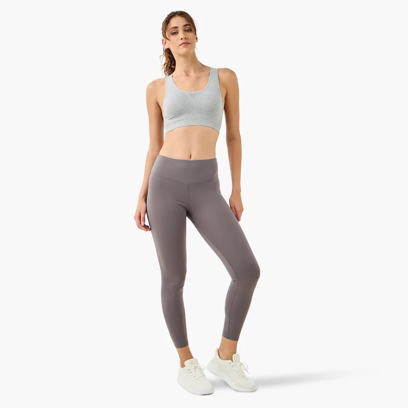 ADOT by Splash Textured Racerback Sports Bra with Scoop Neck