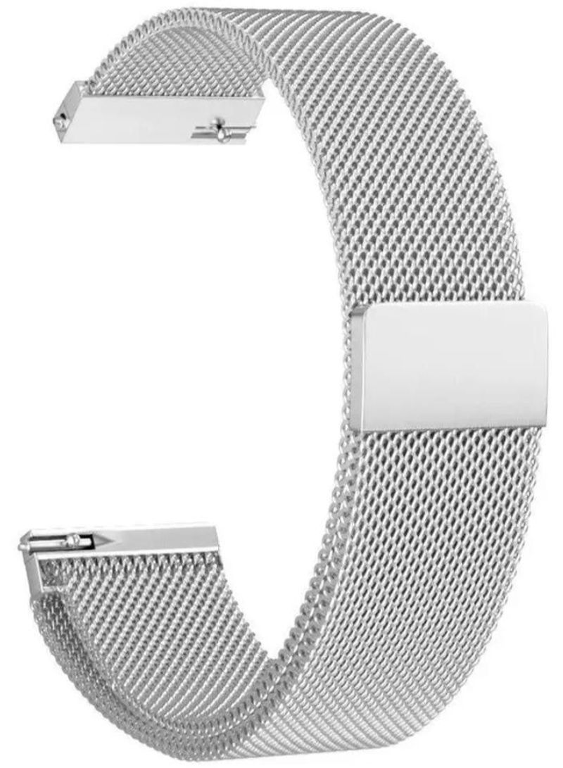 نيبمينينت سوار معدني مغناطيسي لساعة سامسونج أكتيف 1 مقاس 40 مم/سامسونج 44 جالاكسي 42 سبورت سيريز مم/هواوي GT 2 مم/ هونر مم فضي