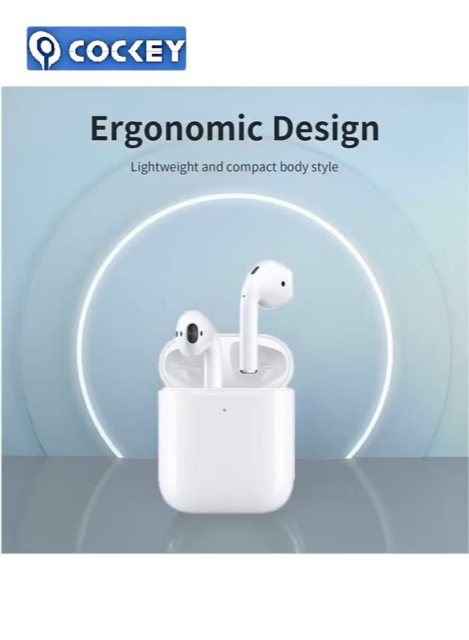 COCKEY True wireless Bluetooth headphones, immersive audio effects, personalized audio customization, compatible with iPhone and Android phones, with a fast charging cable (second generation white) - Image 5