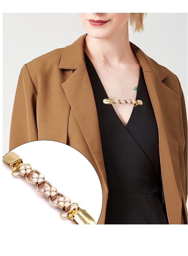 3PCS Tie Up Sweater Clip and Scarf Clip Set, Vintage Dress Clips Back Cinch Clip for Clothing, Shawl Clasps, Ladies Dress Chain Cardigan for Women - Image 2