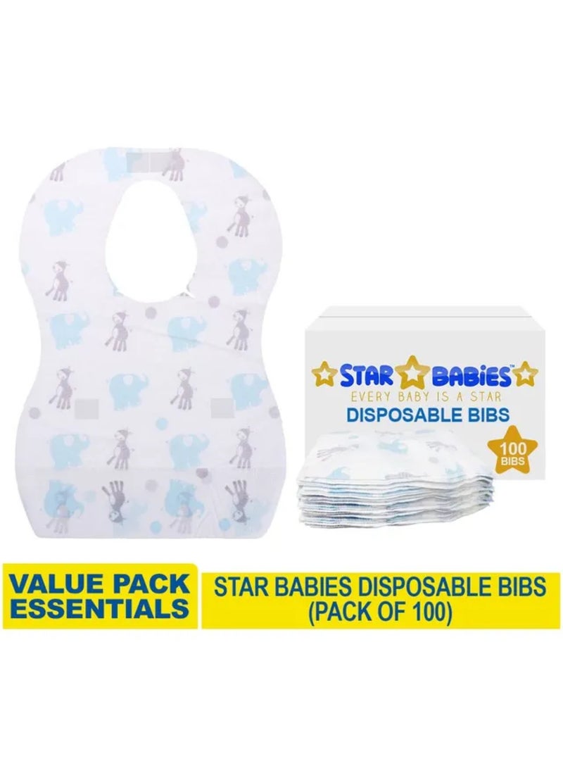 STAR BABiES Disposable Bibs Pack Of 100 Elephant - Image 3