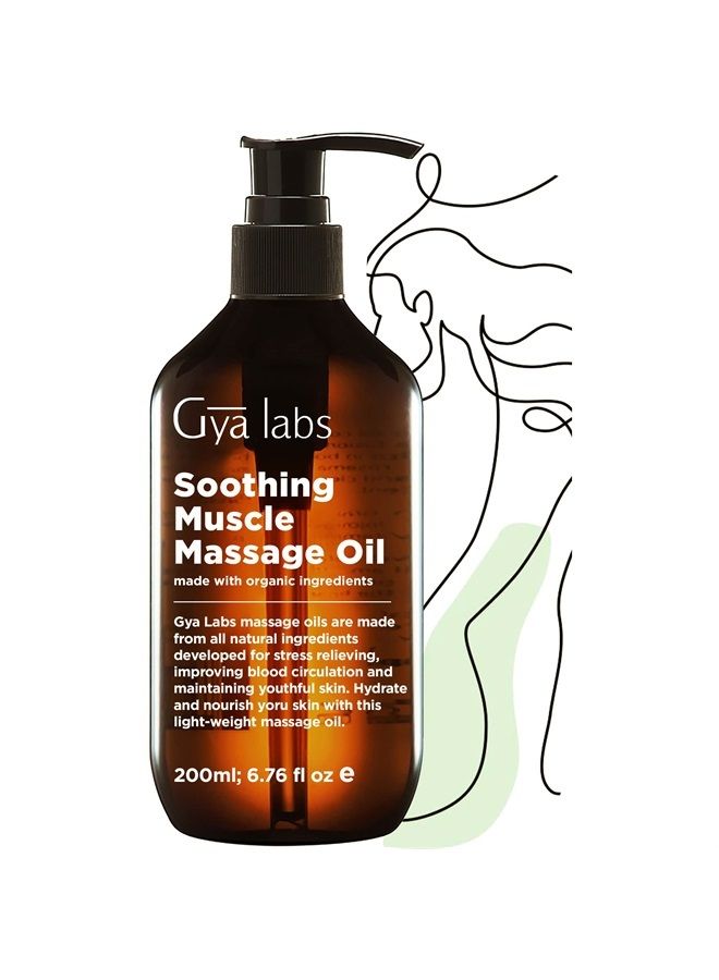 gya labs Soothing Massage Oil for Massage Therapy - Spa Quality Warming Massage Oil - Infused with Peppermint & Cinnamon for Full Body Oil Massage (6.76 fl oz) - Image 1