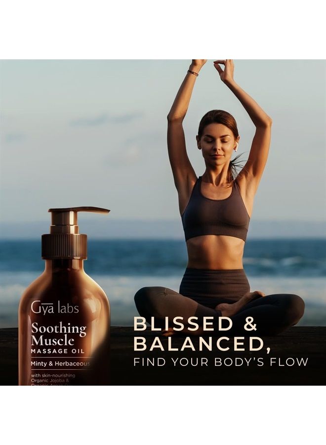 gya labs Soothing Massage Oil for Massage Therapy - Spa Quality Warming Massage Oil - Infused with Peppermint & Cinnamon for Full Body Oil Massage (6.76 fl oz) - Image 4