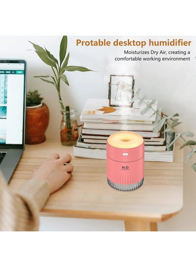 BAMCOO Mini Humidifiers for Bedroom 350ml Small Portable Humidifier for Travel Plants Humidifier, Auto Shut-Off 2 Mist Modes Humidificador for Bedroom Plants Travel Office Desk Car Pink - Image 5