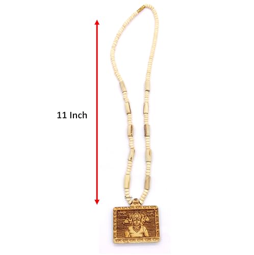 BRIJ HAAT Wooden Handmade Carving panch mukhi Hanuman ji Locket/pendant with Tulsi Kanthi Mala - Image 5
