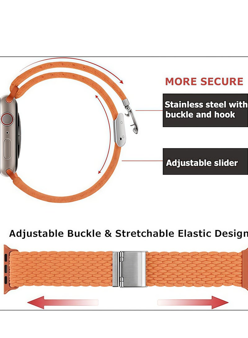 حزام ساعة بإبزيم منزلق من النايلون، مناسب لـ 38/40/41 ملم، مع حزام حلقة واحدة مرن قابل للتعديل، مناسب لساعة Apple 1/2/3/4/5/6/7/se - Image 2