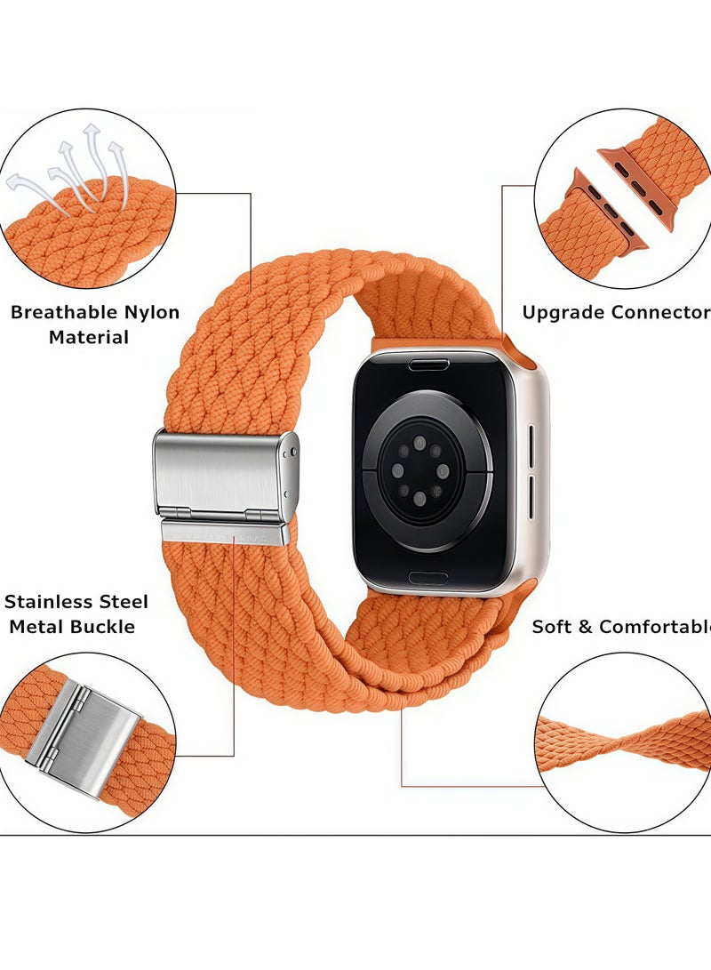 حزام ساعة بإبزيم منزلق من النايلون، مناسب لـ 38/40/41 ملم، مع حزام حلقة واحدة مرن قابل للتعديل، مناسب لساعة Apple 1/2/3/4/5/6/7/se - Image 3