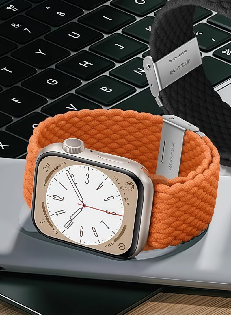حزام ساعة بإبزيم منزلق من النايلون، مناسب لـ 38/40/41 ملم، مع حزام حلقة واحدة مرن قابل للتعديل، مناسب لساعة Apple 1/2/3/4/5/6/7/se - Image 5