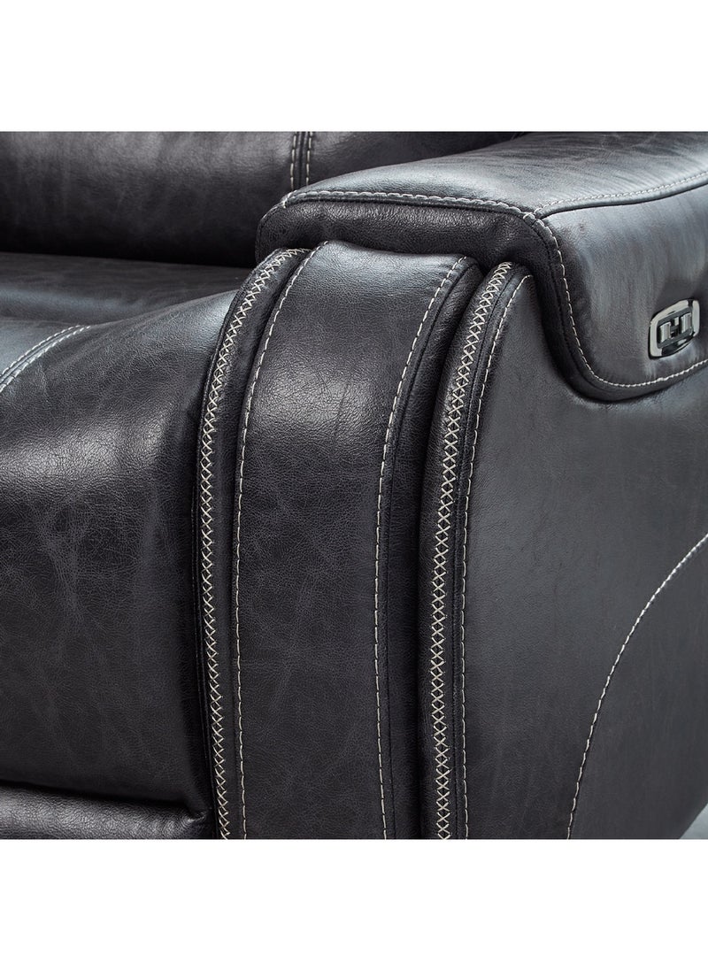 Osaki Dual Power 5-Seater Adjustable Headrest Fabric Corner Recliner with Console and USB Port 98 x 101 x 91 cm