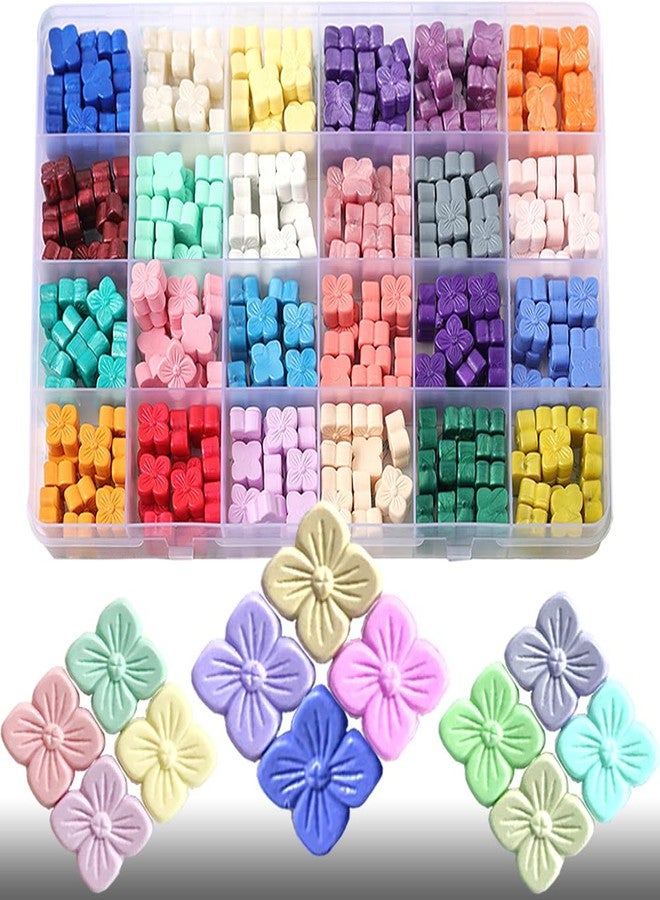 WUERLIN 24 Colors Hydrangea Wax Seal Beads,Flower Sealing Wax Beads for Wax Seal Stamp, DIY Wax Seals,Decoration Envelopes Invitation Letters Gift Package (24 Color Flower Beads) - Image 1