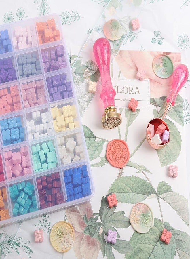 WUERLIN 24 Colors Hydrangea Wax Seal Beads,Flower Sealing Wax Beads for Wax Seal Stamp, DIY Wax Seals,Decoration Envelopes Invitation Letters Gift Package (24 Color Flower Beads) - Image 5