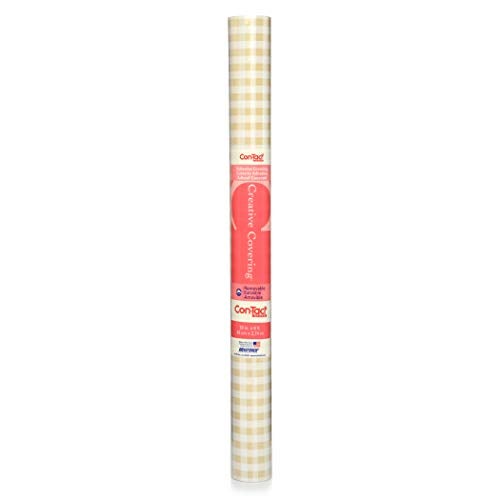 Con-Tact Brand Creative Covering Self-Adhesive Shelf and Drawer Liner, 18-Inches by 9-Feet, Khaki Plaid - Image 1