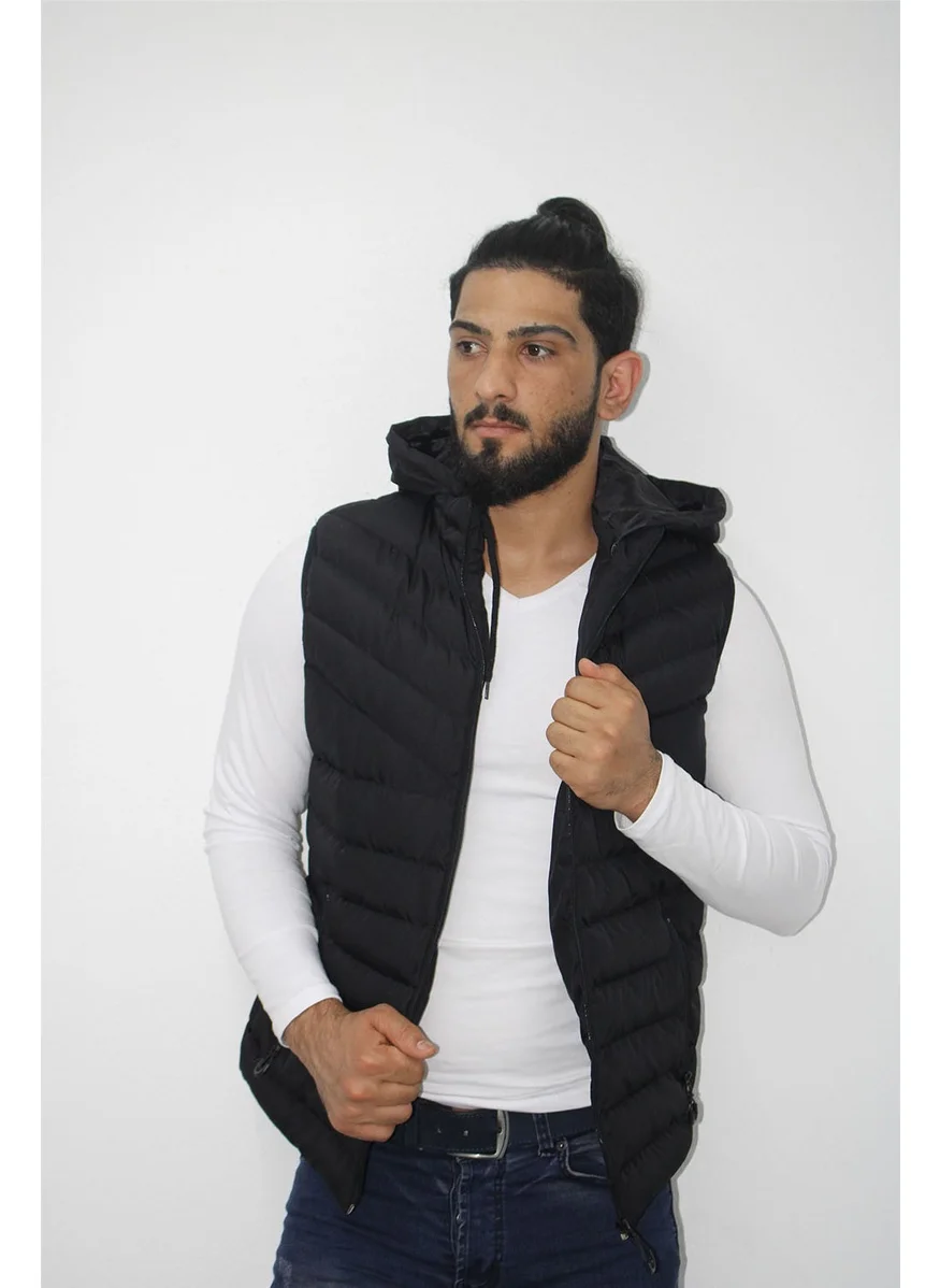 Kmk Kombin KMK Combination Men's Hooded Puffer Vest